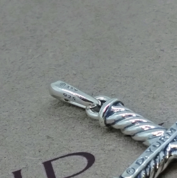 David Yurman Cable Rope Cross ✝ Amulet - Picture 2 of 3